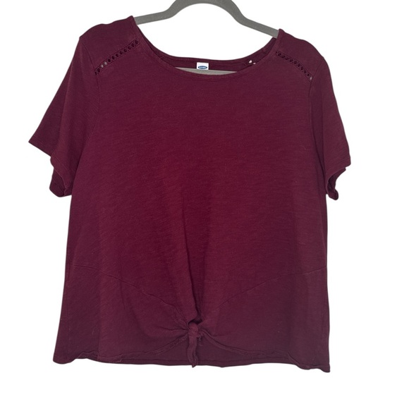 Old Navy Cotton Tie Front Short Sleeve Top - Picture 1 of 4